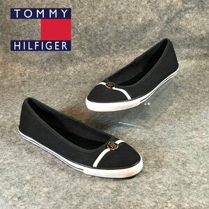 Tommy Hilfiger Women's Slip on Loafer Black Textile Shoes